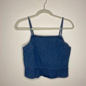 Denim Peplum Tank Top